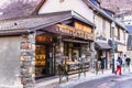 Facade of the famous boutique Maison du Gateau ÃÂ  la Broche in Saint Lary Soulan, France